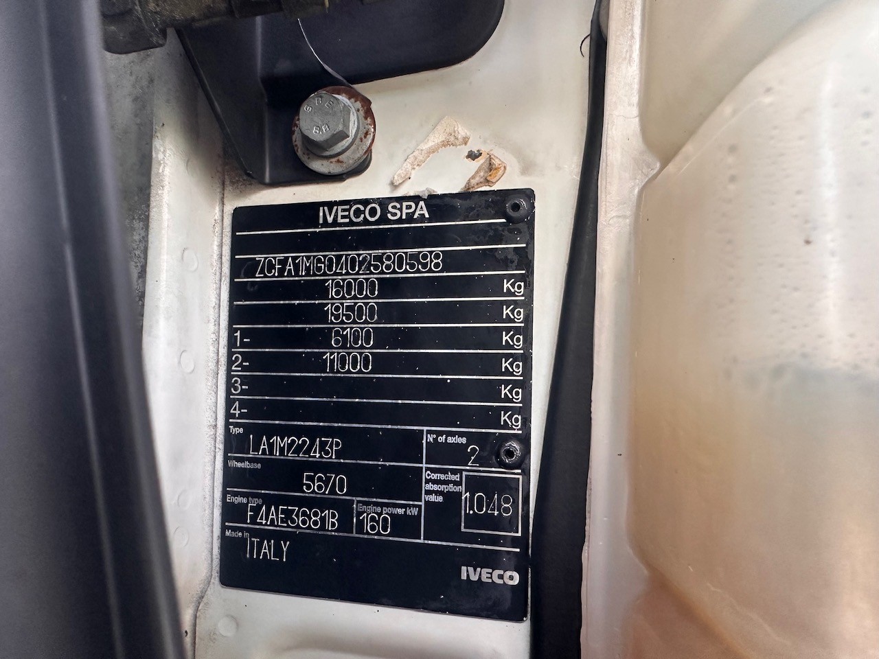Iveco Eurocargo 160E22 Cassone e Grù